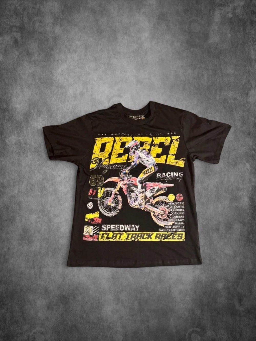 Rebel vengeance biker black cotton t-shirt